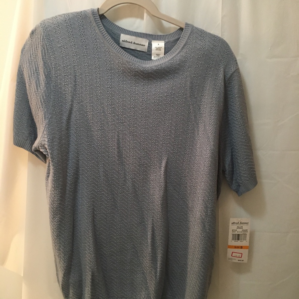 Alfred Dunner Women’s Small Short Sleeve Blouse Light Blue